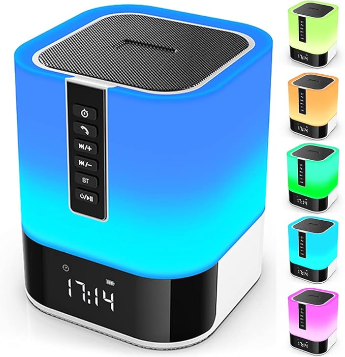 Hetyre Night Light Bluetooth Speaker, 5 in 1 Touch Control Bedside Lamp by Hetyre