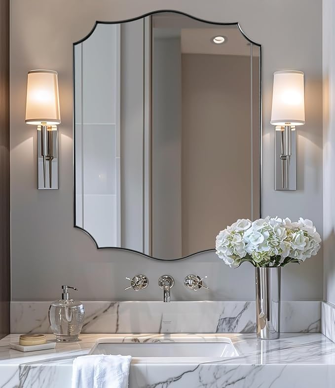 ANDY STAR Chrome Bathroom Mirror, 22x30 Inch Polished Nickel Vanity Mirror - Image 7