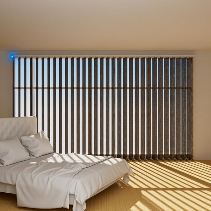 Blindify Motorized Vertical Blinds, Light Filtering Sliding Door Shades by BlindifyOffical