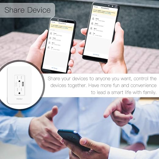 MOES WiFi Smart Wall Outlet, 15A Divided Control 2 in Wall Socket - Image 5
