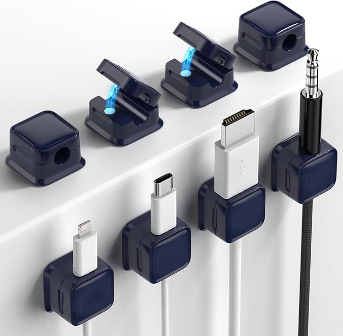 8 Pack Magnetic Cord Organizer, Easy Secure Adhesive Cable Management, Wire by Costop