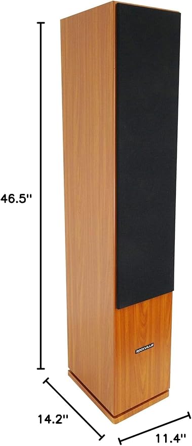 Rockville RockTower 68C Passive Tower Speaker, 8 Ohm, Classic Wood Grain - Image 10