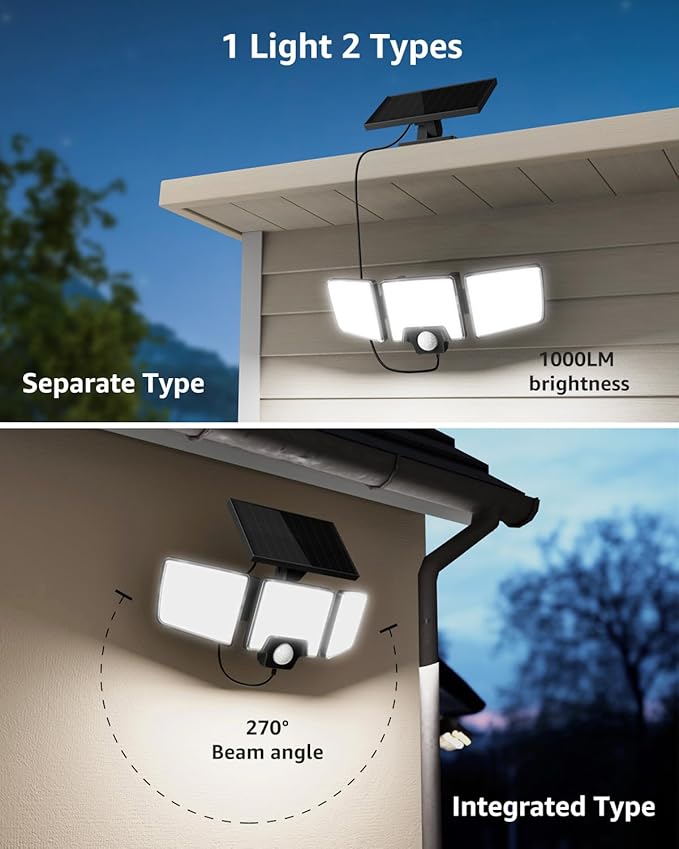 Lepro Solar Security Lights Outdoor Motion Sensor, 2 in 1 Separated and - Image 2