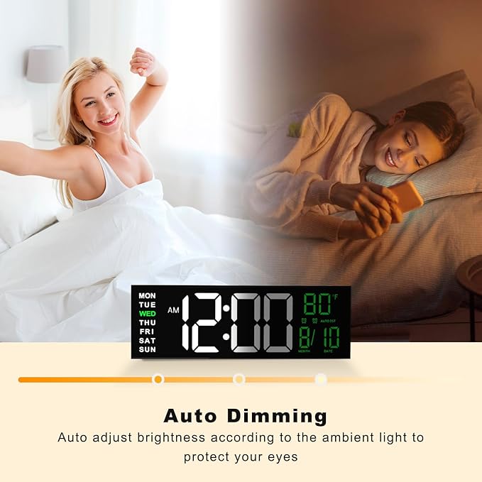 JALL 16" Large Digital Wall Mount Clock, Count Down Timer, Big LED, RGB Color - Image 7