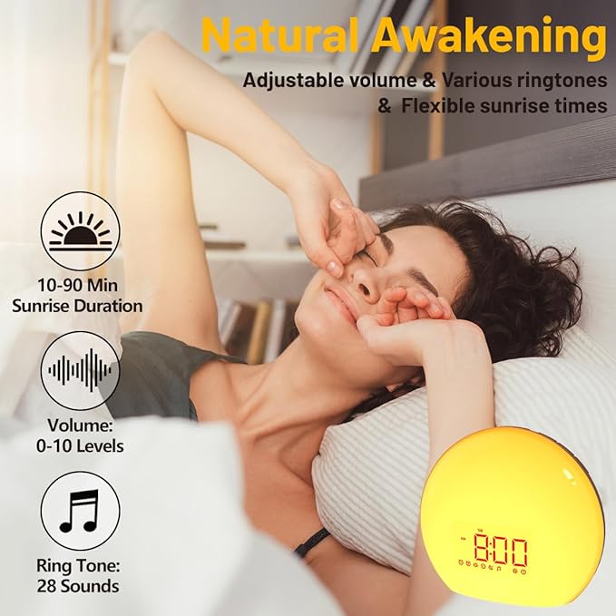 Magicteam Sunrise Alarm Clock Wake Up Clock Natural Sunset Simulation 21 - Image 3