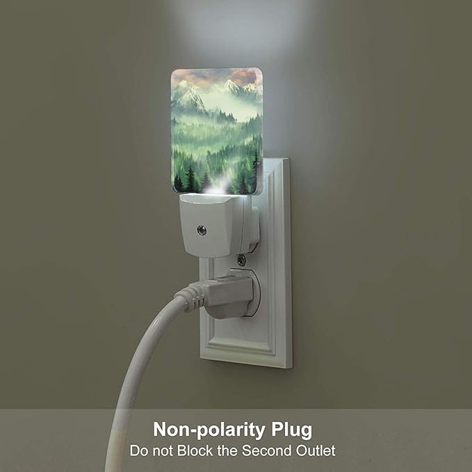 FSHVQKD Mountain Forest Landscape Painting Night Light, Plug Into Wall Decor - Image 5