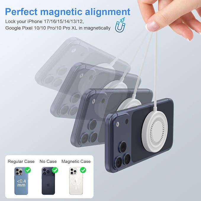 for iPhone 17 Pro Max Magsafe Charger 2Pack Magnetic Wireless Charger - Image 5