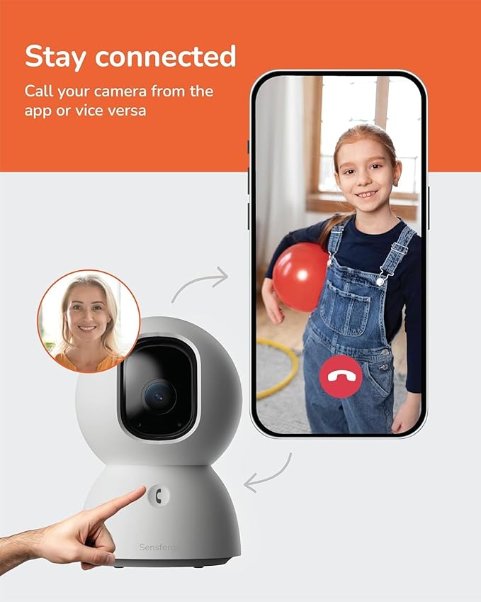Sensforge 2.5K White Indoor Pan-Tilt Dome Security Camera, AI Human & Pet - Image 8