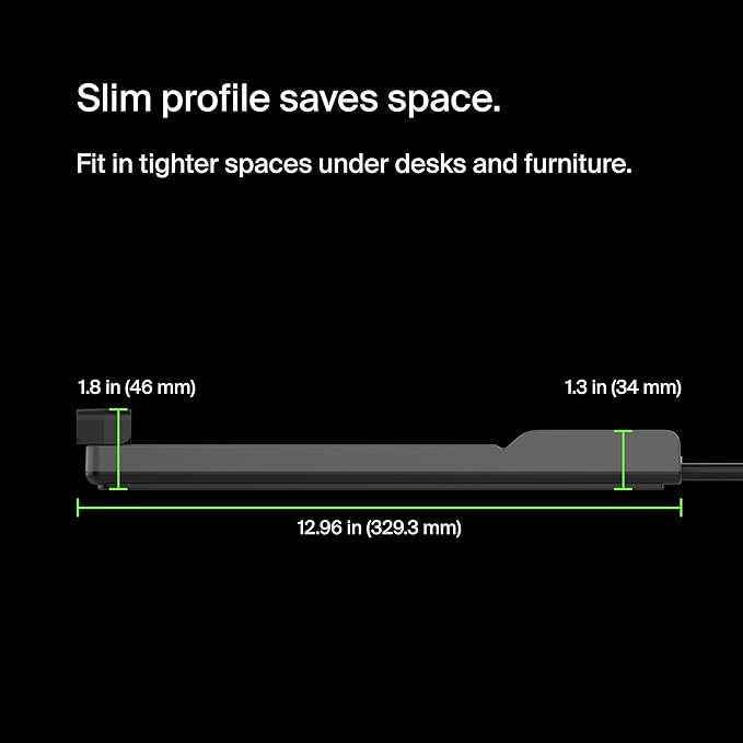 Belkin 12-Outlet Surge Protector Power Strip w/ 12 AC Outlets & 8ft Flat Plug - Image 5