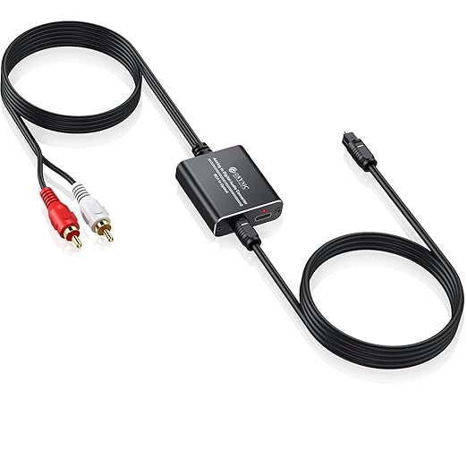 eSynic RCA to Optical Audio Converter-7ft Cable Long-Only from RCA to SPDIF by eSynic