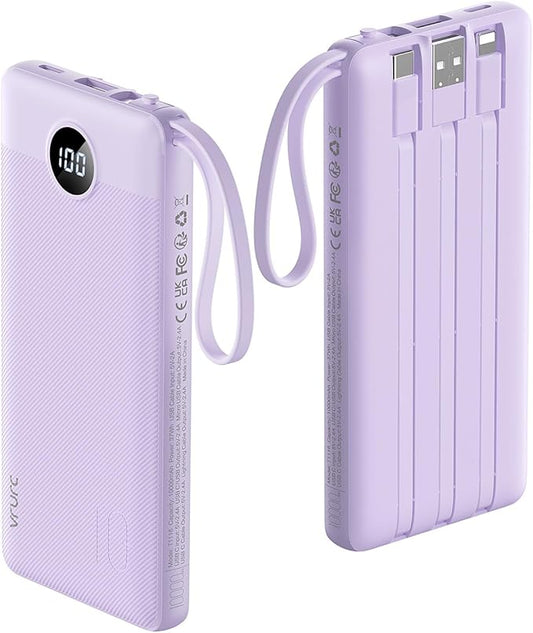 VRURC Portable Charger Power Bank, 10000mAh Travel Essentials Battery Pack by Home