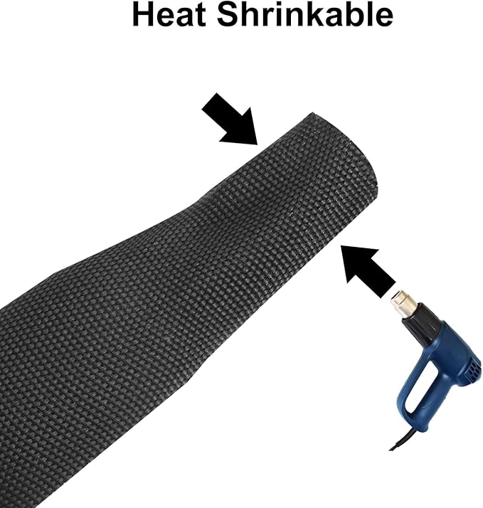 MECCANIXITY Braided Cable Sleeves Heat Shrinkable Fabric Sleeving, 1 1/4" 10ft - Image 3