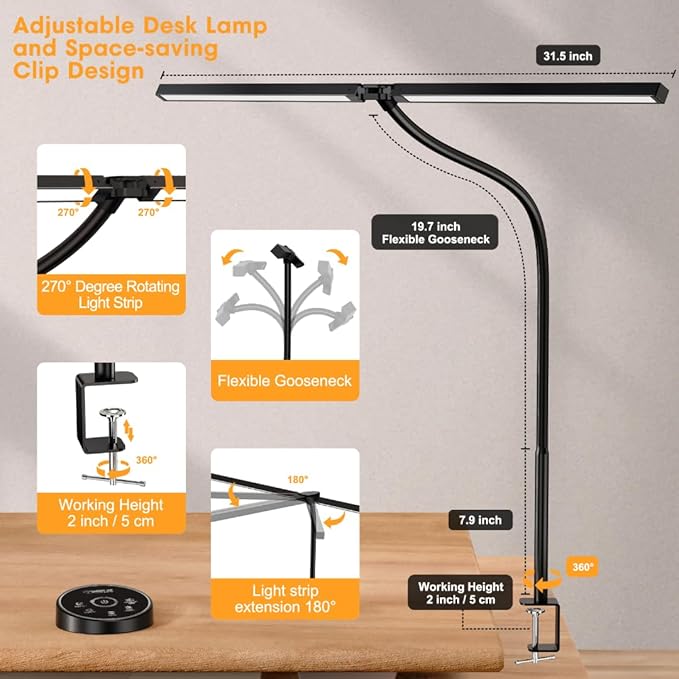 Pzloz Led Desk Lamp for Office Home - Image 5