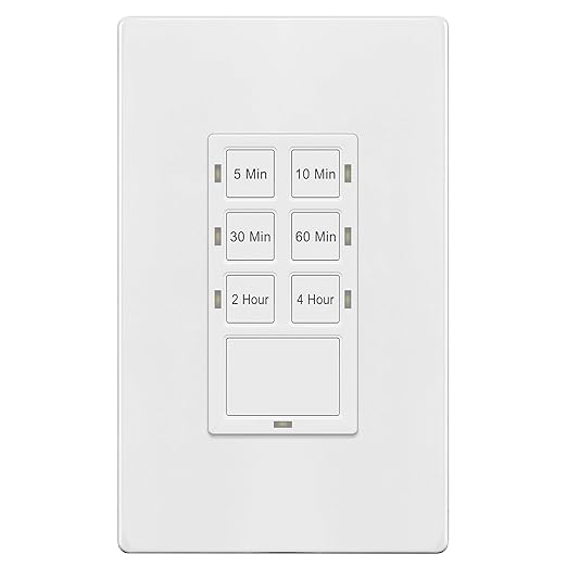 TG 4-Hour No Neutral Countdown Timer Switch, 5-10-30-60 Min, 2-4 Hour, by TG