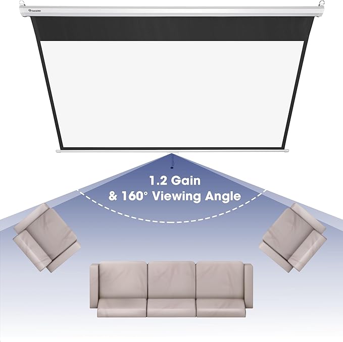 Instahibit 72" 16:9 Manual Pull Down Projector Screen 4K Self-Locking Home - Image 5
