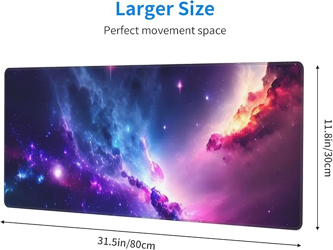 Colorful Night Sky Extended Big Mouse Pad Large, XL Gaming Mouse Pad Desk Pad - Image 3