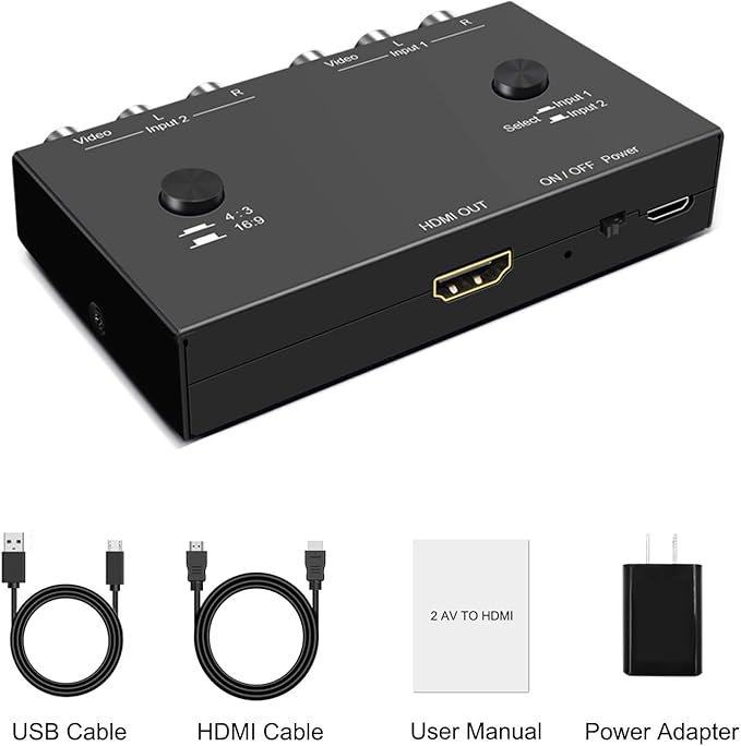 ZUZONG 2 RCA to HDMI, 1080P 2 Way RCA Composite CVBS AV Switch to HDMI Video - Image 8