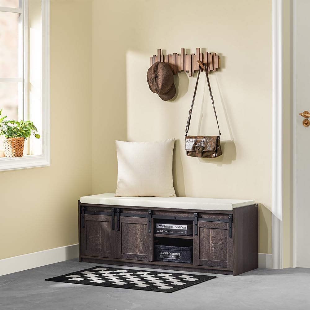 haotian entryway shoe storage bench, front angle view