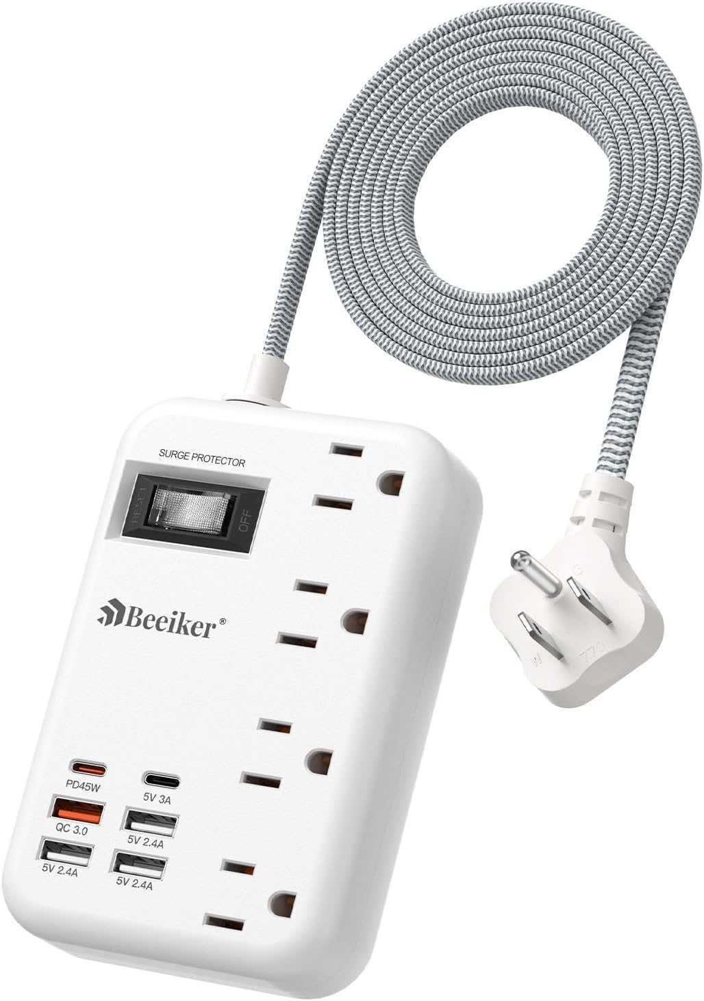 45W USB C Surge Protector Power Strip, Travel Power Strip