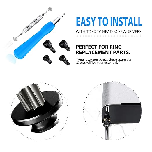 Replacement Screwdriver T6 T15 & + 20Pcs Screws Fit Ring Doorbell 2 3 4 Plus - Image 4