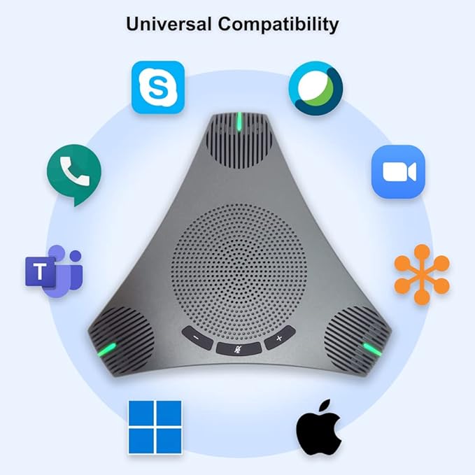 Conference Speaker and Microphone, 360° Omnidirectional USB Speakerphone - Image 9