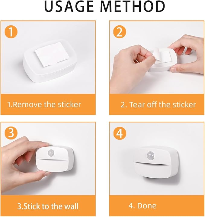 ZISUYU Motion Sensor Light Indoor Led Night Light Stick on Nightlight Battery - Image 7