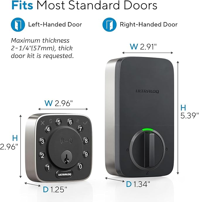 ULTRALOQ 2025 Upgrade Bolt NFC Smart Door Lock, Built-in WiFi Deadbolt 6-in-1 - Image 2
