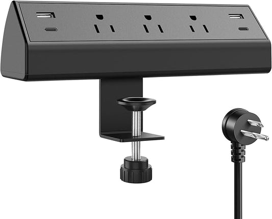 Desk Clamp Power Strip, 40W Fast Charging Station, Desktop Mount Surge Protector by Jgstkcity