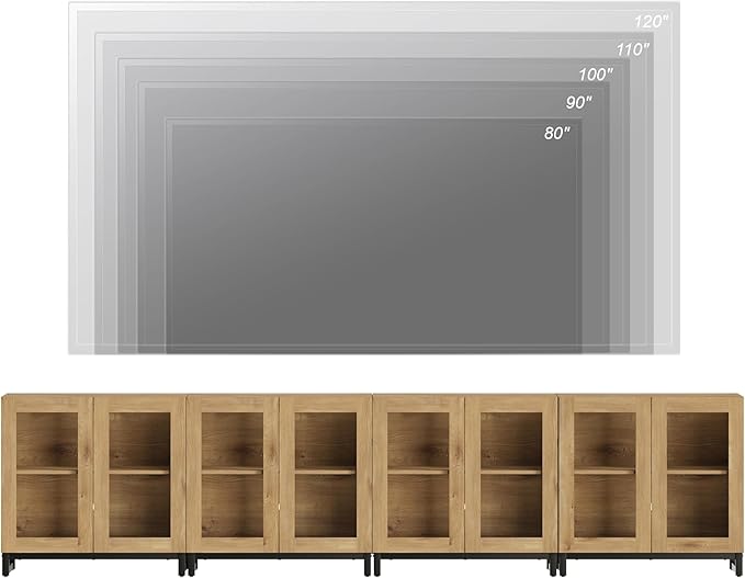 WAMPAT Modern TV Stand with Glass Doors - Image 4