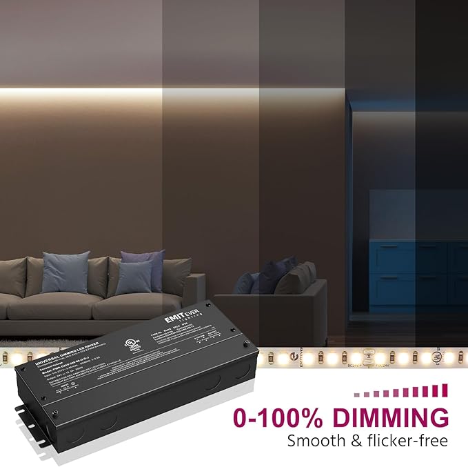EMITEVER Dimmable Led Driver, 300W AC 110V-277V to DC 24V Transformer, 5-in-1 - Image 6