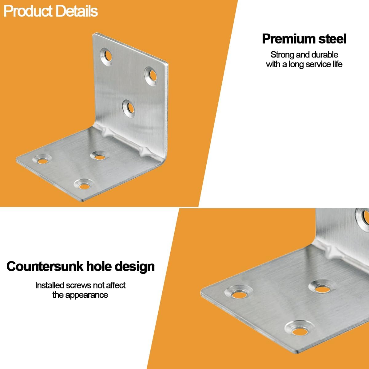 20PCS L Brackets Corner Bracket 1.5"x1.5"x1.5", Heavy Duty Corner Brace for Wood, Right Angle Brackets, 40MM 1.5Inch Wide 90 Degree Bracket for Wooden Frame Furniture Shelves Chairs