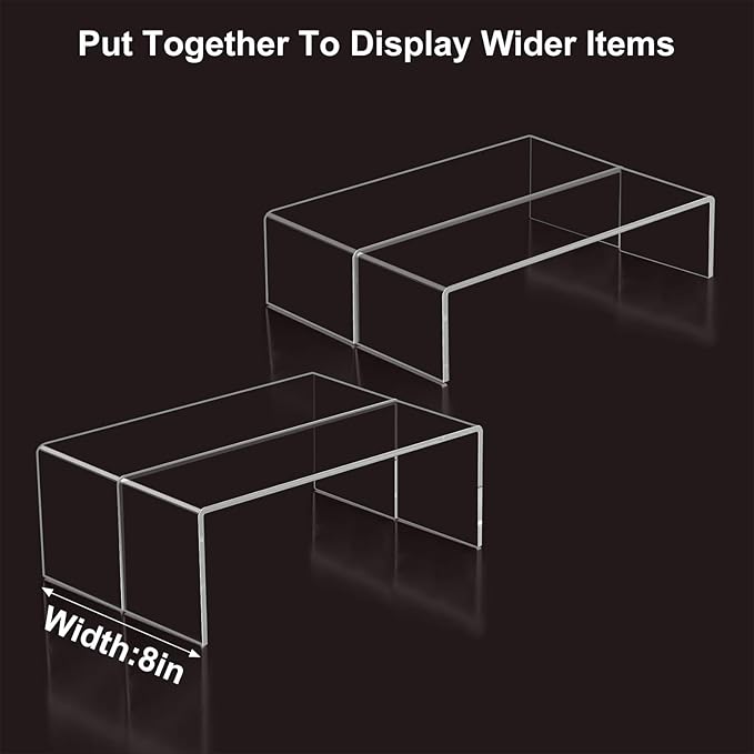 Blaithom Acrylic Display Riser Stand, Thickened to 0.2'' Acrylic Shelf Risers - Image 6