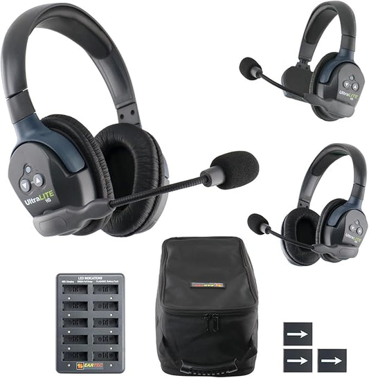 EARTEC UL321 Ultralite-HD 3-Person Full Duplex Wireless Intercom Headset by Eartec