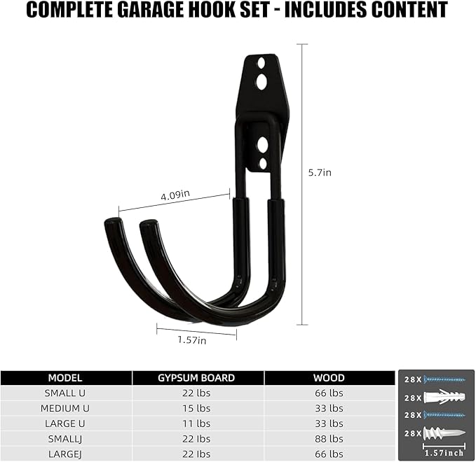 CRXCRC Garage Hooks, 6 Pack Large Round Wall Hooks - Image 2