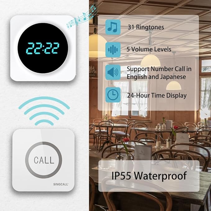 SINGCALL Restaurant Pager System Waiter Calling System Pagers and Beepers - Image 3