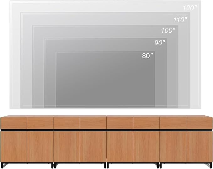 WAMPAT Modern TV Stand for TVs up to 120 inch, 4 in 1 Wood Entertainment Center - Image 5