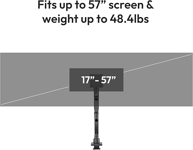 Pixio PS2S Titan Black Ultrawide Mega Heavy-Duty Premium Single Monitor Arm - Image 2