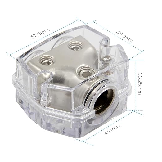RKURCK 2 Way Power Distribution Block, 0/2/4 AWG Gauge in, 4/8/10 Gauge Out - Image 3