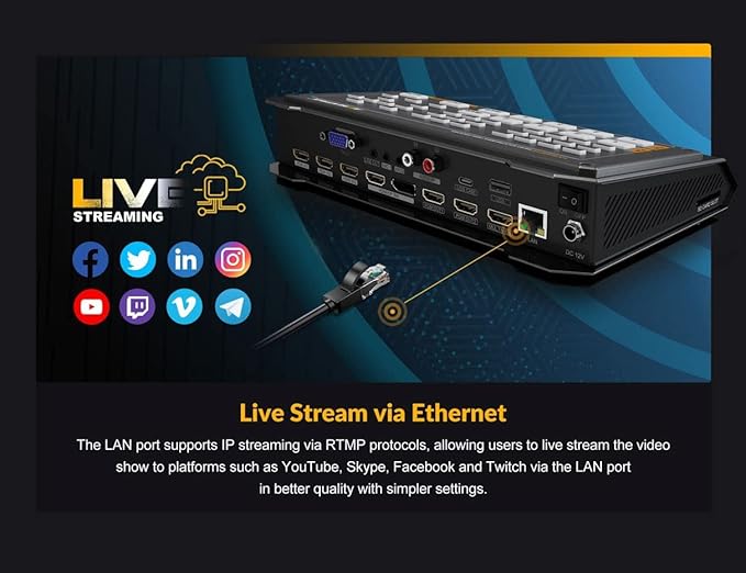 AVMATRIX HVS0401E Video Switcher Mixer 4 Channel SDI HDMI Inputs 2 Channel PGM - Image 3