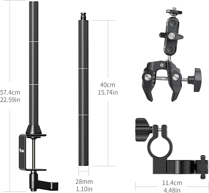 JUSMO LS15 Pro Camera Desk Mount, Aluminum Overhead Camera Mount Rig, Table - Image 7