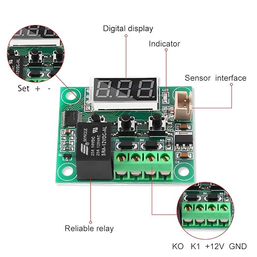 6PCS Temperature Controller Module XH-W1209 LCD Display Digital Thermostat - Image 5