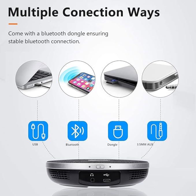 TONGVEO Bluetooth Speakerphone Conference Microphones, Wireless Conference - Image 7