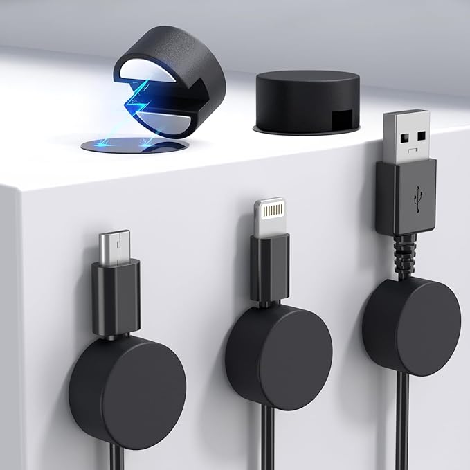 Maveek 5 Pcs Magnetic Cord Holder Cable Management, Strong Cable Clips Magnets - Image 8