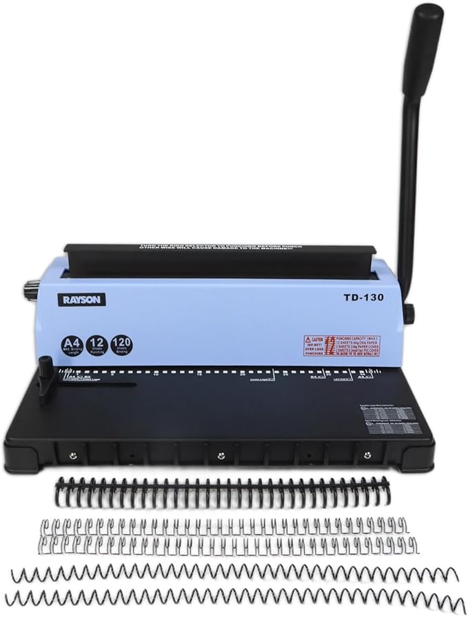 Rayson TD-130 Wire Binding Machine Punch 12 Sheets/Bind 120 Sheets by RAYSON