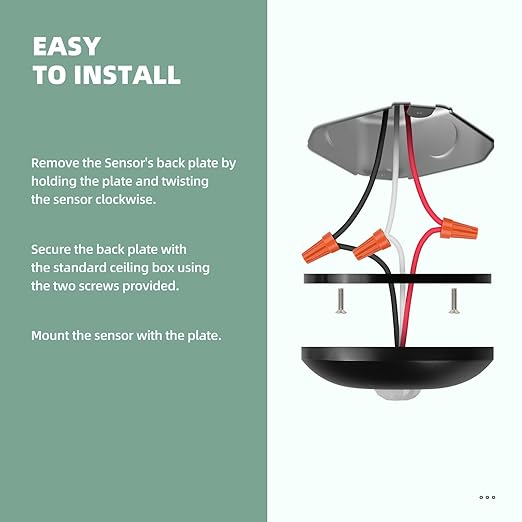 ECOELER Ceiling Mount Motion Sensor, 360 Degree Occupancy Sensor Switch - Image 6