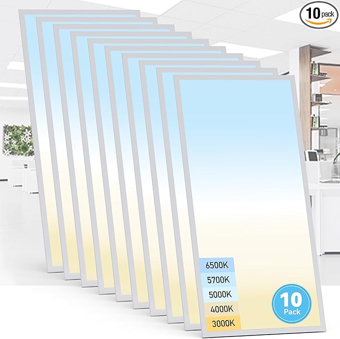 AIKVSXER 10 Pack 2x4 LED Flat Panel Light by AIKVSXER
