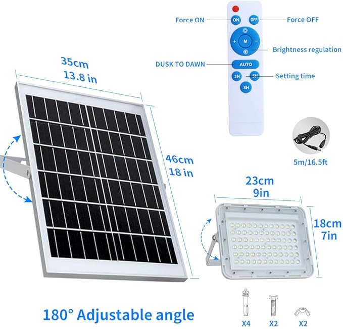 200W LED Solar Flood Lights, 18000Lumens Street Flood Light Outdoor IP67 - Image 5
