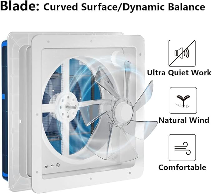 2012 Air Max 14" Vent RV Roof Vent Reversible Exhuast Fan, Ultra Low Sound RV - Image 6