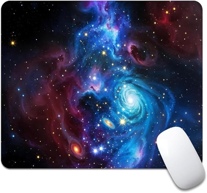 Shiny Blue Square Mouse pad, Waterproof, Anti Slip Rubber Base, Computer Mouse by Goodsprout