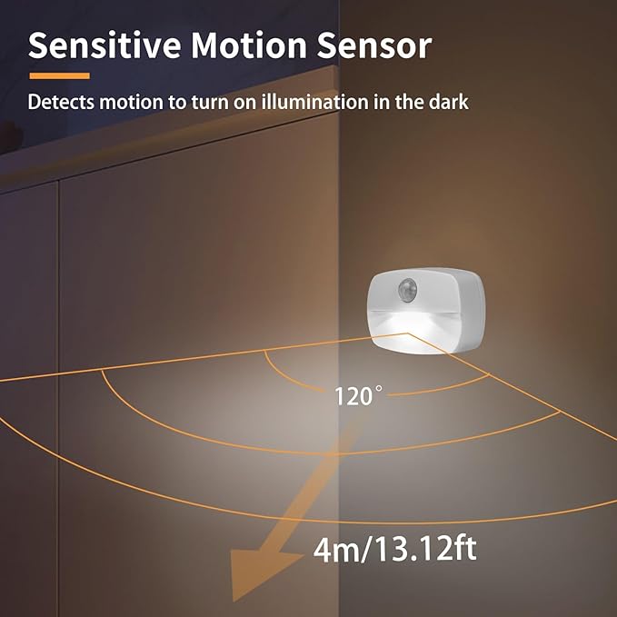 ZISUYU Motion Sensor Light Indoor Led Night Light Stick on Nightlight Battery - Image 2